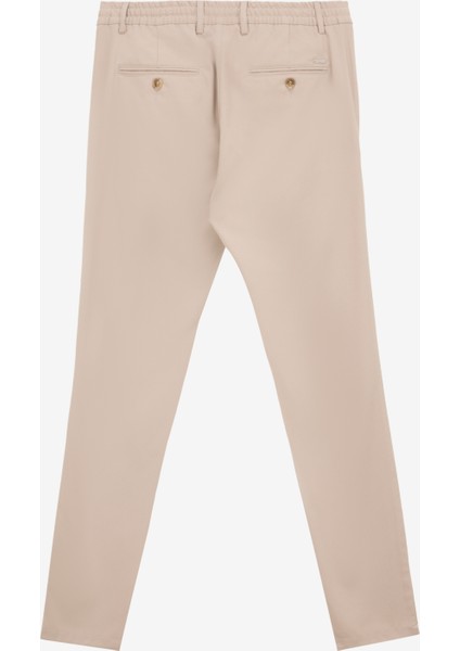 Bağlamalı Bel Normal Paça Slim Fit Bej Erkek Pantolon ACE001252274_BEJ