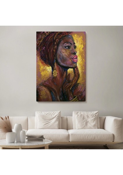 - Afrikalı Kadın Portresi Pop Art Duvar TABLOSU-6008