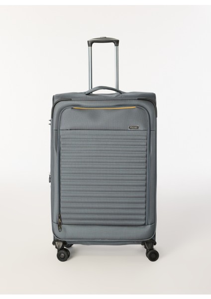 Gri Çekçekli Kumaş Valiz DSC-630 B.boy
