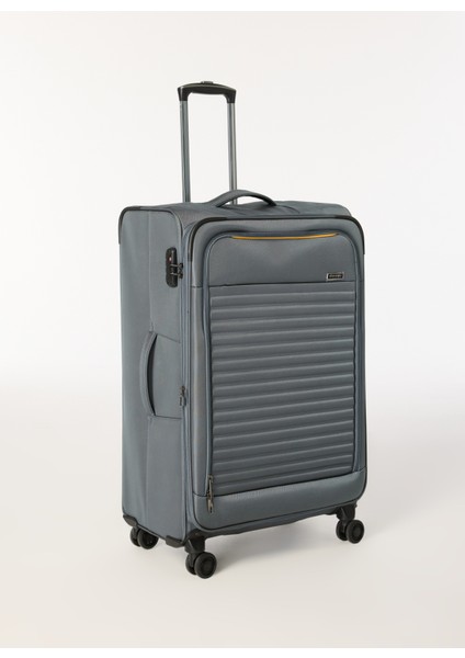 Gri Çekçekli Kumaş Valiz DSC-630 B.boy