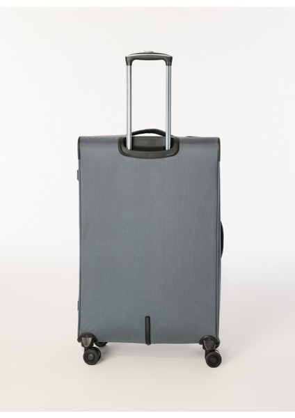 Gri Çekçekli Kumaş Valiz DSC-630 B.boy
