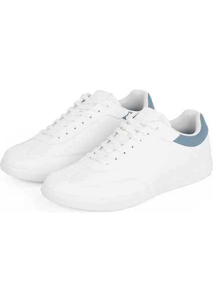 Beyaz Erkek Sneaker Low Top Lace Up Lth