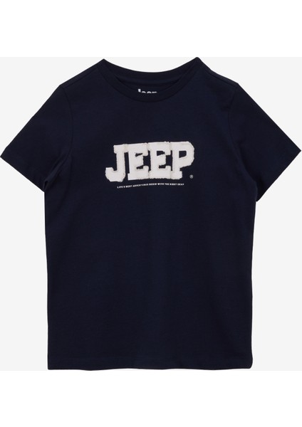 Nakışlı Lacivert Erkek Çocuk T-Shirt J5SB-TST7742