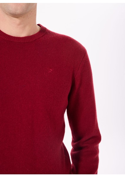 Bisiklet Yaka Slim Fit Bordo Erkek Kazak HM703237 fırsatları