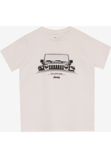 Baskılı Ekru Erkek Çocuk T-Shirt J5SB-TST7734