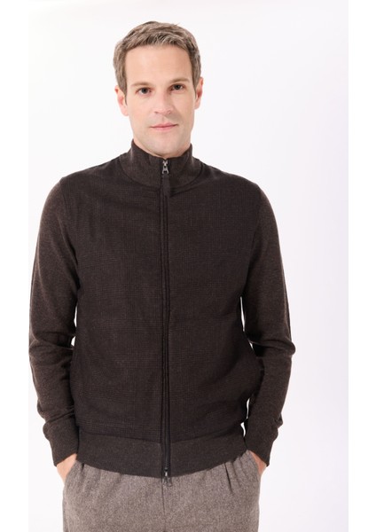 Slim Fit Koyu Kahve Erkek Ceket HM703256