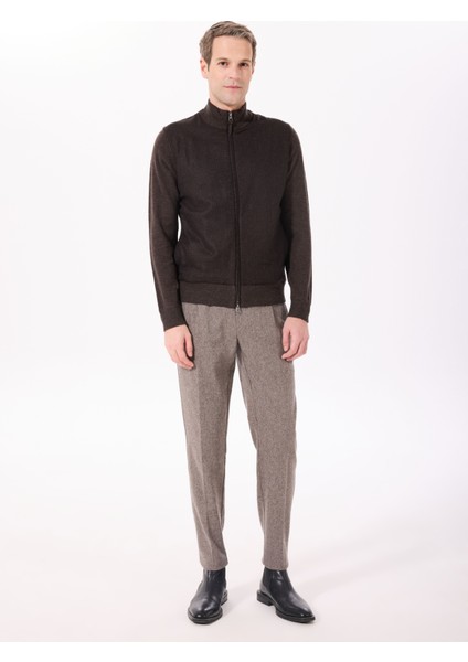 Slim Fit Koyu Kahve Erkek Ceket HM703256 fiyatları