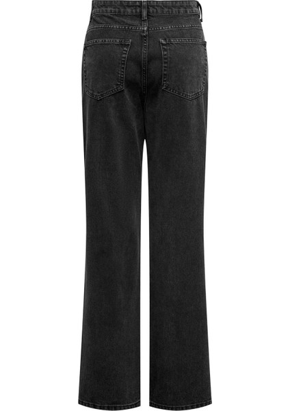 Yüksek Bel Düz Paça Rahat Siyah Kadın Denim Pantolon Onlsılje Ex Hw Str Wıde DOT854 Dnm fırsatları