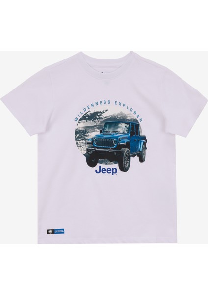 Baskılı Beyaz Erkek Çocuk T-Shirt J5SB-TST7754