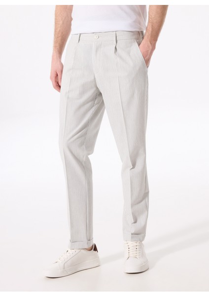 Normal Bel Duble Paça Kırık Beyaz Erkek Chino Pantolon F5SM-PNT 2311 fiyatları