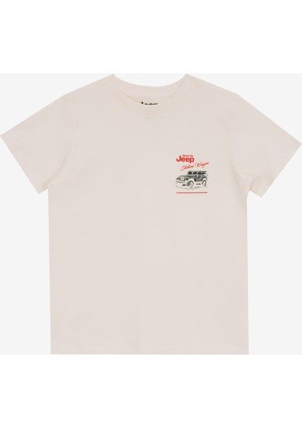 Baskılı Ekru Erkek Çocuk T-Shirt J5SB-TST7766