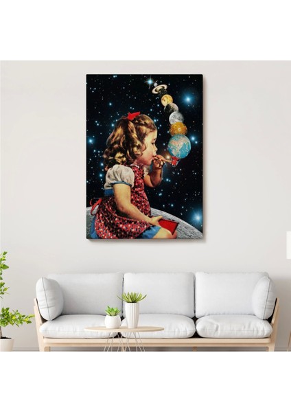 - Galaksiler Ile Oynayan Kız Çocuğu TABLOSU-6042