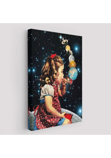 - Galaksiler Ile Oynayan Kız Çocuğu TABLOSU-6042 fiyatları
