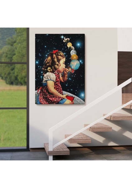 - Galaksiler Ile Oynayan Kız Çocuğu TABLOSU-6042 fırsatları