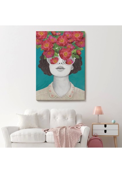 - Çiçekler Saçan Optimist Kadın TABLOSU-6269