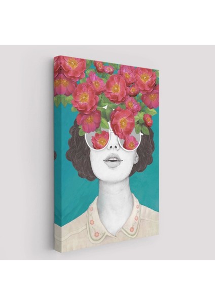 - Çiçekler Saçan Optimist Kadın TABLOSU-6269