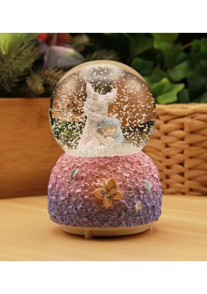 Sevimli Ceylan Temalı Büyük Boy Püskürtmeli Işıklı ve Müzikli Kar Küresi