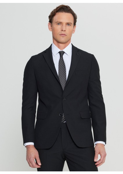 Normal Bel Slim Fit Siyah Erkek Takım Elbise ACE030252249_SYH