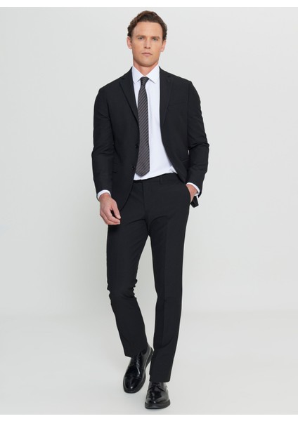 Normal Bel Slim Fit Siyah Erkek Takım Elbise ACE030252249_SYH