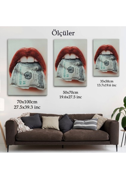- Ağzın Da Dolar Olan Kadın Duvar TABLOSU-6260 indirimleri