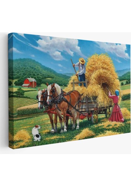 - At Arabasına Saman Yükleyen Köylüler Duvar TABLOSU-6531 fiyatları