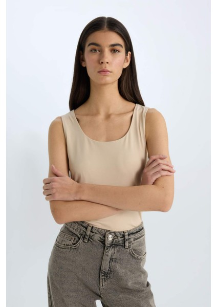 Slim Fit Dar Kesim Basic Düz Yuvarlak Yaka Atlet C2622AX25SP fırsatları