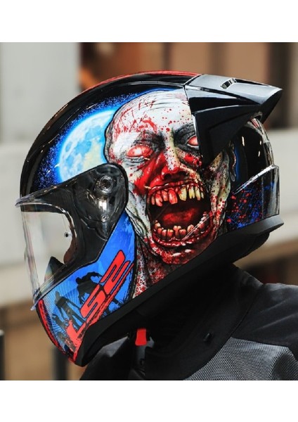 Ls2 Rapıd 2 Race Zombıe Kapalı Motosiklet Kaskı Şeffaf Camlı fiyatları
