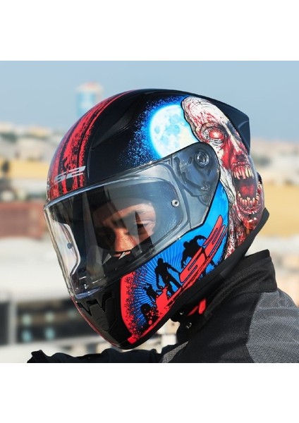 Ls2 Rapıd 2 Race Zombıe Kapalı Motosiklet Kaskı Şeffaf Camlı fırsatları