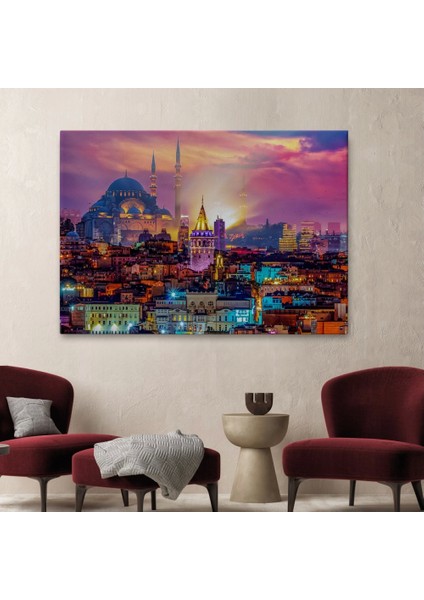 - Galata Kulesi Sultan Ahmet Camii ve Şehir Manzara TABLOSU-6514