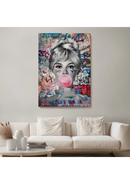 - Brigitte Bardot Graffiti Pop Art Duvar TABLOSU-6469