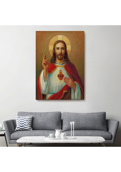 - Isa'nın En Kutsal Kalbi Tablosu - The Most Sacred Heart Of JESUS-6478
