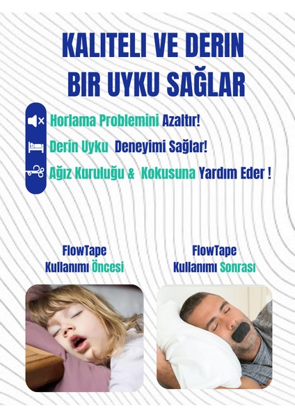 Ağız Bandı 30 Adet - Tıbbi Uyku Bandı Siyah Hipoalerjenik Pamuk Kumaş ile Konforlu Uyku - Flowful.co fiyatları