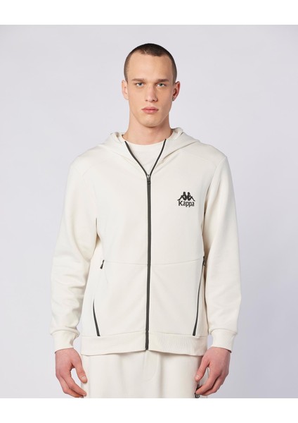 Fabio Full Zip Erkek Ekru Regular Fit Fermuarlı Eşofman Üstü