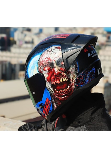Rapıd 2 Race Zombıe Kapalı Motosiklet Kaskı Gökkuşağı Camlı fiyatları