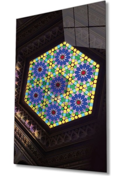 Dini Islami Motif Cam Tablo Ev ve Ofis Duvar Dekoru Büyük Tablo Cam