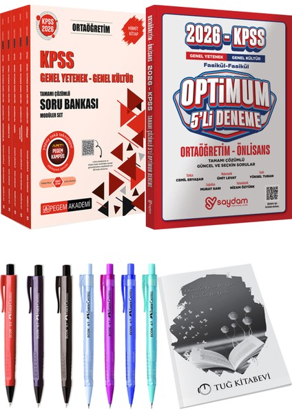 2026 Kpss Ortaöğretim Soru Bankası Modüler (5 Kitap) / Ortaöğretim ve Önlisans 5 Deneme