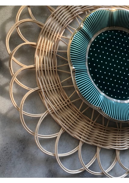 Nebula Rattan Bambu Amerikan Servis Duvar Dekoru Doğal Renk