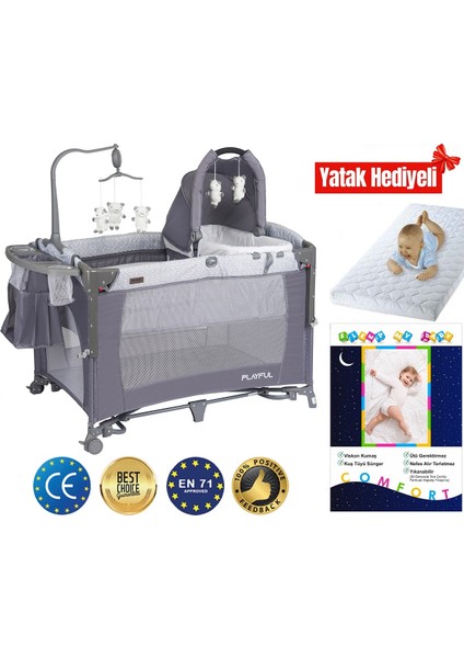 Playful Anne Yanı Bebek Oyun Parkı Yatak Hediyeli