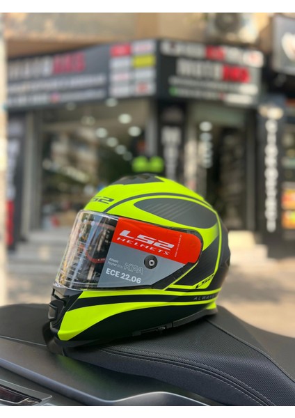 Storm 2 Dodger Mat Siyah-Neon Sarı Full Face Motosiklet Kask