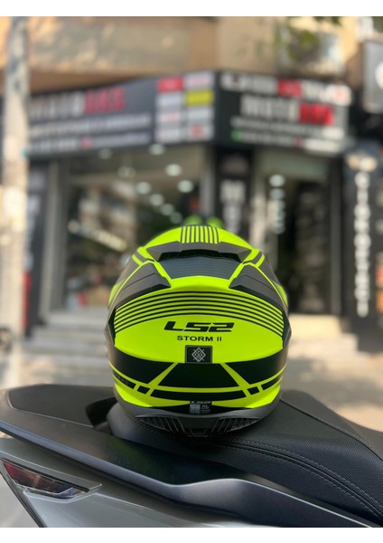 Storm 2 Dodger Mat Siyah-Neon Sarı Full Face Motosiklet Kask
