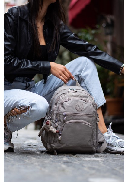 Unisex Suya Dayanıklı Krinkıl Kumaş Çok Gözlü Orta Boy Laptop Okul ve Sırt Çantası fiyatları