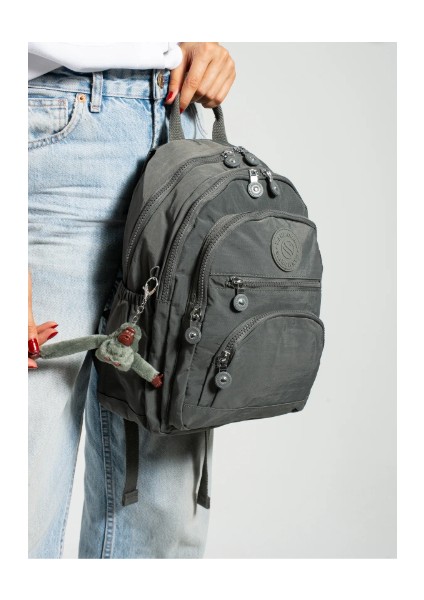 Unisex Suya Dayanıklı Krinkıl Kumaş Çok Gözlü Orta Boy Laptop Okul ve Sırt Çantası modelleri