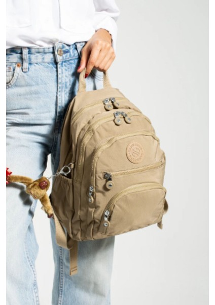 Unisex Suya Dayanıklı Krinkıl Kumaş Çok Gözlü Orta Boy Laptop Okul ve Sırt Çantası modelleri