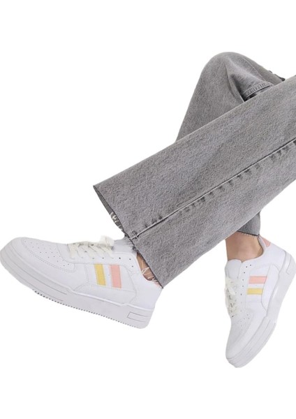 Kadın Sneaker Günlük Spor Ayakkabı Beyaz - Pudra indirimleri