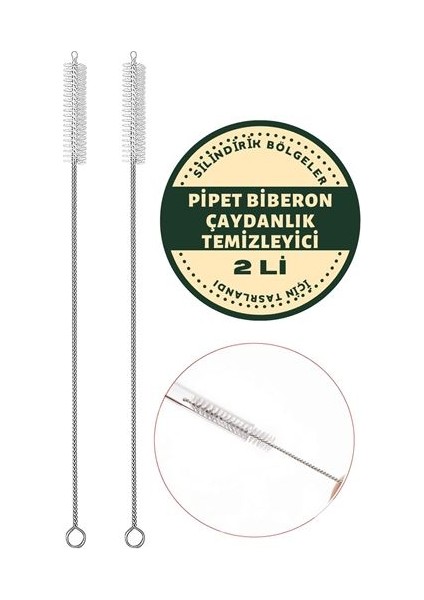 2 Adet Pipet Emzik Çaydanlık Temizleyici Fırça