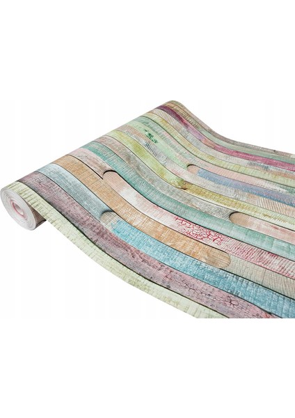 176-0610 Rio Renkli Ahşap Desen Yapışkanlı Folyo ( 45 cm x 1 mt )