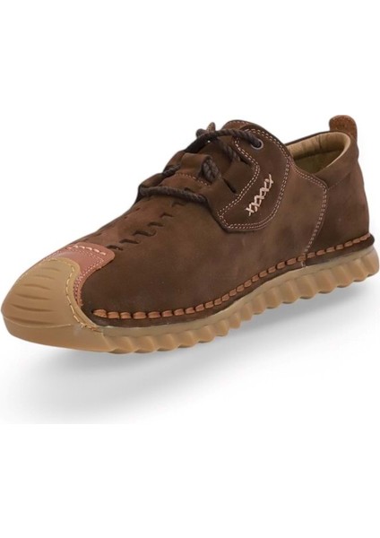 2125 Deri Üst Anatomik Tabanlı Erkek Günlük Çarık Ayakkabı - NKT02125-KAHVE-NUBUK-42 fırsatları