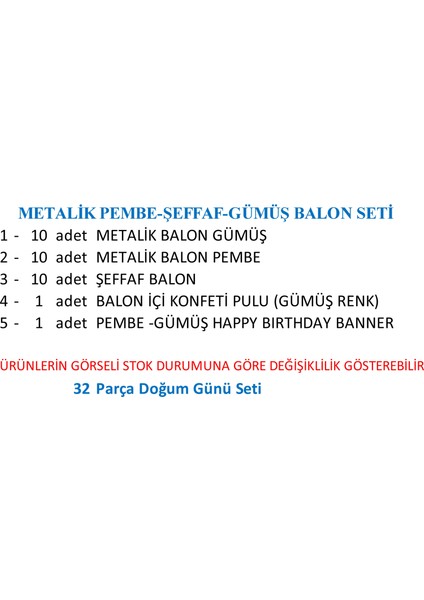 Mavi-Gümüş-Şeffaf Balon+Banner Seti modelleri