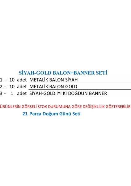 Siyah-Gold Balon+Banner Seti modelleri