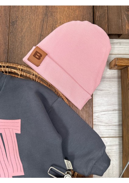 Hi Kabartma Baskılı Bereli Arma Detaylı Oversize (Geniş Kalıp) Kız Bebek Takım modelleri